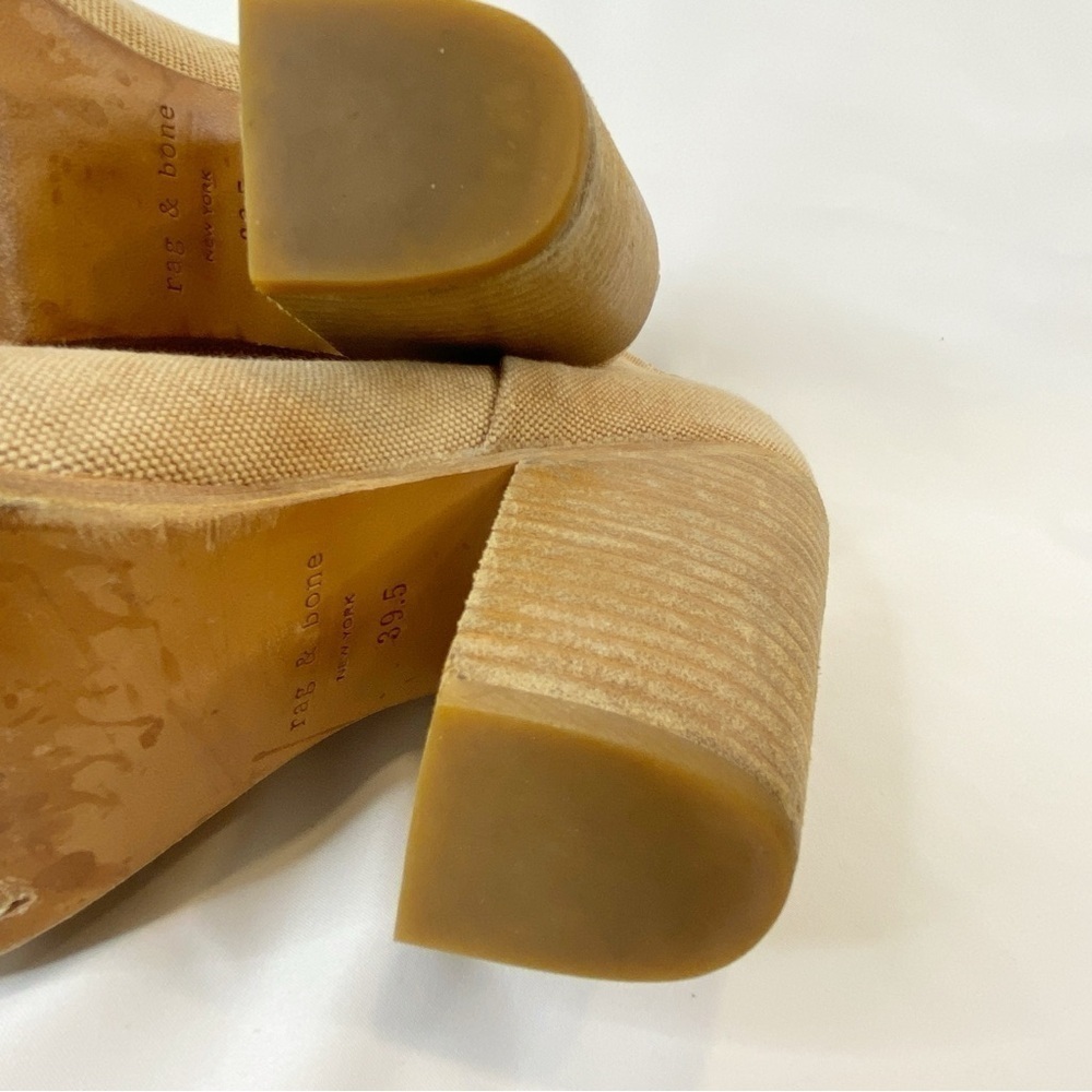 Rag & Bone Boot Bootie Newbury Classic Canvas size 9.5 Khaki Tan Beige Heels - Picture 9 of 13